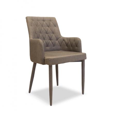 sillas mueble de sala tapizada en ecopiel marrón