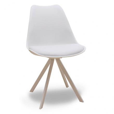 silla estilo nórdica en blanco moderna barata