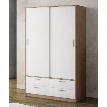 blanco poro roble cambrian armario 2 puertas 4 cajones muebles baratos