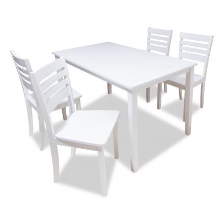 Pack mesa + 4 sillas en blanco |