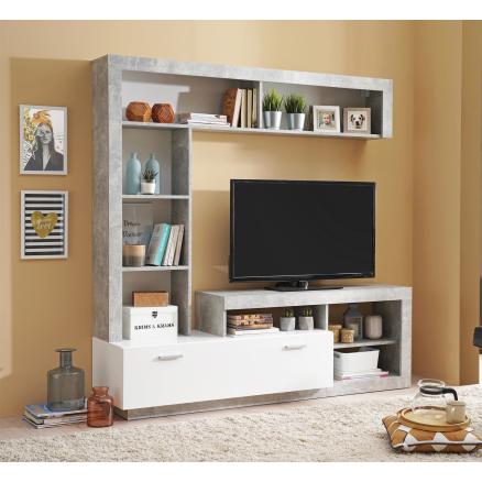muebles salón blanco roble cemento moderno muebles baratos