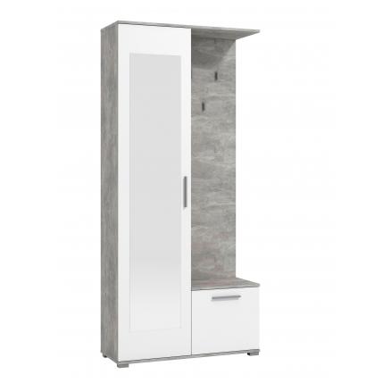 Celsius luto búnker Mueble recibidor con espejo en blanco y gris | Rapimueble
