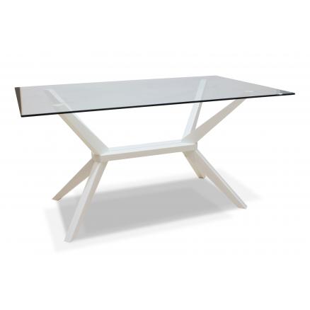 mesa de comedor blanca con cristal muebles baratos