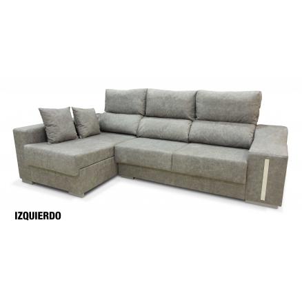 sofa chaiselongue arcón gris asientos deslizantes reclinable