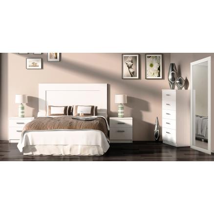 dormitorios matrimonio en color blanco muebles baratos espejo cajon