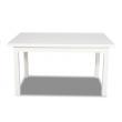 mesa de comedor color blanco patas de madera sillones