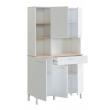 mueble alto vitrina cocina blanco mate y roble muebles baratos