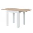 mesa auxiliar extensible comedor blanco mate y roble canadian