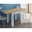 mesa auxiliar extensible comedor blanco mate y roble canadian