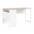 mesa escritorio color blanco roble cajones estantes