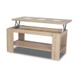 mesa de centro elevable en roble cambrian y blanco