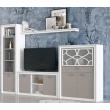 Muebles salon blanco poro gris nude composición