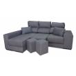 sofas chaiselongue derecho 3 plazas salon en gris oscuro puff