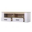 mesa tv mueble salón blanco vintage roble grisaceo