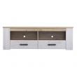 mesa tv mueble salón blanco vintage roble grisaceo