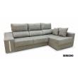 sofa chaiselongue arcón gris asientos deslizantes reclinable