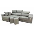 sofa chaiselongue arcón gris asientos deslizantes reclinable