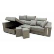 sofa chaiselongue arcón gris asientos deslizantes reclinable